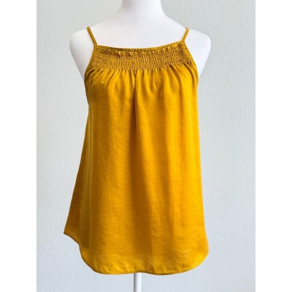 Saturday Sunday Anthropologie Marigold Yellow Smocked Cutout Cami S